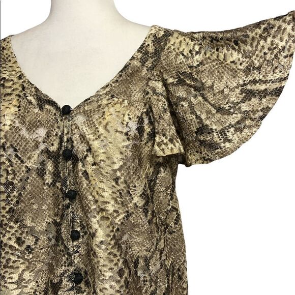 Anthropologie Eva Franco Willow Snake Printed Blouse - Picture 6 of 13